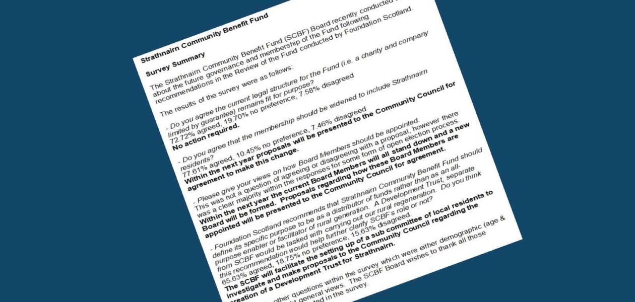 Survey summary – future governance and membership of SCBF